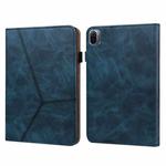 For Xiaomi Pad 5 / Pad 5 Pro Solid Color Embossed Striped Leather Case(Blue)