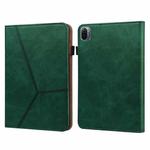 For Xiaomi Pad 5 / Pad 5 Pro Solid Color Embossed Striped Leather Case(Green)