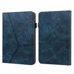 For Amazon Paperwhite 5 2021 Solid Color Embossed Striped Leather Case(Blue)