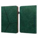 For Amazon Paperwhite 5 2021 Solid Color Embossed Striped Leather Case(Green)