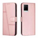 For vivo Y33s / Y21 2021 / Y21s Stitching Calf Texture Buckle Leather Phone Case(Pink)
