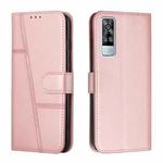 vivo Y51 2020/Y51 2020 December/Y31 2020/Y51a Stitching Calf Texture Buckle Leather Phone Case(Pink)