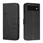 For Google Pixel 6 Stitching Calf Texture Buckle Leather Phone Case(Black)