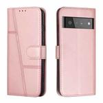For Google Pixel 6 Pro Stitching Calf Texture Buckle Leather Phone Case(Pink)