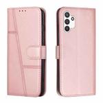 For Samsung Galaxy A13 4G Stitching Calf Texture Buckle Leather Phone Case(Pink)