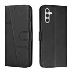 For Samsung Galaxy A13 5G Stitching Calf Texture Buckle Leather Phone Case(Black)