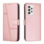 For Samsung Galaxy A33 5G Stitching Calf Texture Buckle Leather Phone Case(Pink)