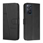 For Xiaomi Redmi Note 11 Pro Foreign Version Stitching Calf Texture Buckle Leather Phone Case(Black)