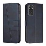 For Xiaomi Redmi Note 11/11S Foreign Version Stitching Calf Texture Buckle Leather Phone Case(Blue)