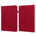 Peacock Embossed Pattern TPU + PU Leather Smart Tablet Case with Sleep / Wake-up For iPad 10.2 2019 / Pro 10.5 inch(Red)