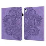 Peacock Embossed Pattern TPU + PU Leather Smart Tablet Case with Sleep / Wake-up For iPad Air 2022 / Air 2020 10.9(Purple)