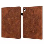 Peacock Embossed Pattern TPU + PU Leather Smart Tablet Case with Sleep / Wake-up For iPad Air 2022 / Air 2020 10.9(Brown)