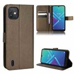 For Wiko Y82 Diamond Texture Leather Phone Case(Brown)