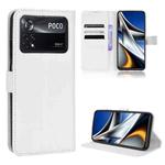 For Xiaomi Poco M4 Pro 4G Big Hole Diamond Texture Leather Phone Case(White)