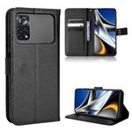 For Xiaomi Poco M4 Pro 4G Fine Hole Diamond Texture Leather Phone Case(Black)