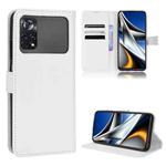 For Xiaomi Poco M4 Pro 5G Fine Hole Diamond Texture Leather Phone Case(White)