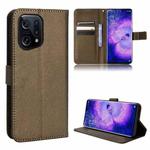 For OPPO Find X5 Diamond Texture Leather Phone Case(Brown)