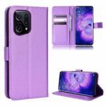 For OPPO Find X5 Diamond Texture Leather Phone Case(Purple)