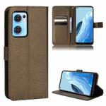 For OPPO Reno7 5G / Find X5 Lite Diamond Texture Leather Phone Case(Brown)
