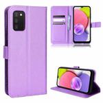 For Samsung Galaxy A03s 164.2mm Diamond Texture Leather Phone Case(Purple)