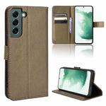 For Samsung Galaxy S22+ 5G Diamond Texture Leather Phone Case(Brown)