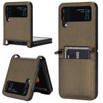 For Samsung Galaxy Z Flip3 5G Diamond Texture Leather Phone Case(Brown)