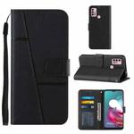 For Motorola Moto G10 Stitching Calf Texture Buckle Leather Phone Case(Black)