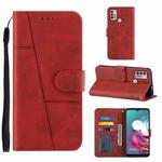 For Motorola Moto G10 Stitching Calf Texture Buckle Leather Phone Case(Red)