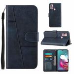 For Motorola Moto G10 Stitching Calf Texture Buckle Leather Phone Case(Blue)