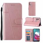 For Motorola Moto G10 Stitching Calf Texture Buckle Leather Phone Case(Pink)