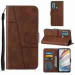 For Motorola Moto G40 / G60 Stitching Calf Texture Buckle Leather Phone Case(Brown)