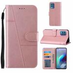 For Motorola Moto G100 / Edge S Stitching Calf Texture Buckle Leather Phone Case(Pink)