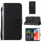 For Motorola Moto G Play 2021 Stitching Calf Texture Buckle Leather Phone Case(Black)