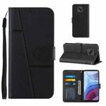 For Motorola Moto G Power 2021 Stitching Calf Texture Buckle Leather Phone Case(Black)