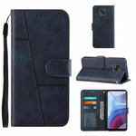 For Motorola Moto G Power 2021 Stitching Calf Texture Buckle Leather Phone Case(Blue)