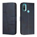 For Motorola Moto E20 / E30 / E40 Stitching Calf Texture Buckle Leather Phone Case(Blue)