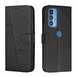 For Motorola Edge 20 Pro Stitching Calf Texture Buckle Leather Phone Case(Black)