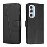 For Motorola Edge X30 Stitching Calf Texture Buckle Leather Phone Case(Black)