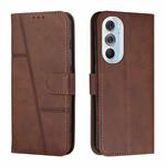 For Motorola Edge X30 Stitching Calf Texture Buckle Leather Phone Case(Brown)