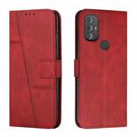 For Motorola Moto G Power 2022 Stitching Calf Texture Buckle Leather Phone Case(Red)