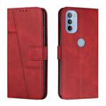 For Motorola Moto G31 / G41 Stitching Calf Texture Buckle Leather Phone Case(Red)
