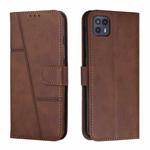 For Motorola Moto G50 5G Stitching Calf Texture Buckle Leather Phone Case(Brown)