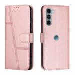 For Motorola Moto G200 5G / Edge S30 Stitching Calf Texture Buckle Leather Phone Case(Pink)