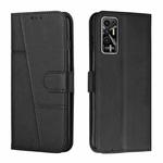 For Tecno Pova 2 Stitching Calf Texture Buckle Leather Phone Case(Black)