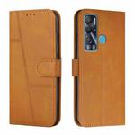 For Tecno Pova Neo Stitching Calf Texture Buckle Leather Phone Case(Yellow)