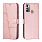 For Tecno Spark 7 / 7T Stitching Calf Texture Buckle Leather Phone Case(Pink)