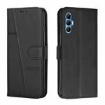 For Tecno Spark 8P Stitching Calf Texture Buckle Leather Phone Case(Black)