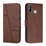 For Tecno Spark Go 2020 / Spark 6 Go Stitching Calf Texture Buckle Leather Phone Case(Brown)