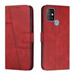 For Infinix Hot 10 Stitching Calf Texture Buckle Leather Phone Case(Red)