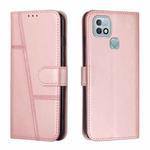 For Infinix Hot 10i Stitching Calf Texture Buckle Leather Phone Case(Pink)